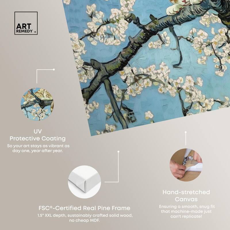 Autumn Blossom Kitten Canvas by Art Remedy, Gallery Wrapped