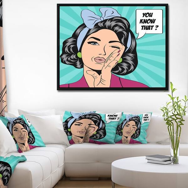 Shop Designart Woman In Comic Style Abstract Portrait Framed