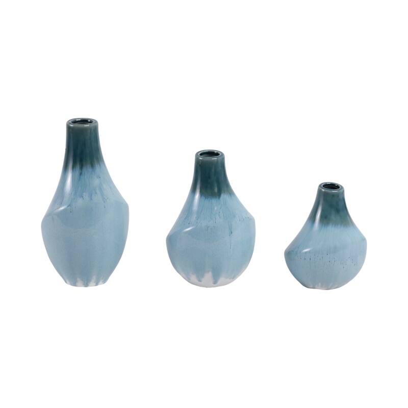 Stoneware Decorative Vases Sleek Silhouettes Modern Glam (Set of 3)