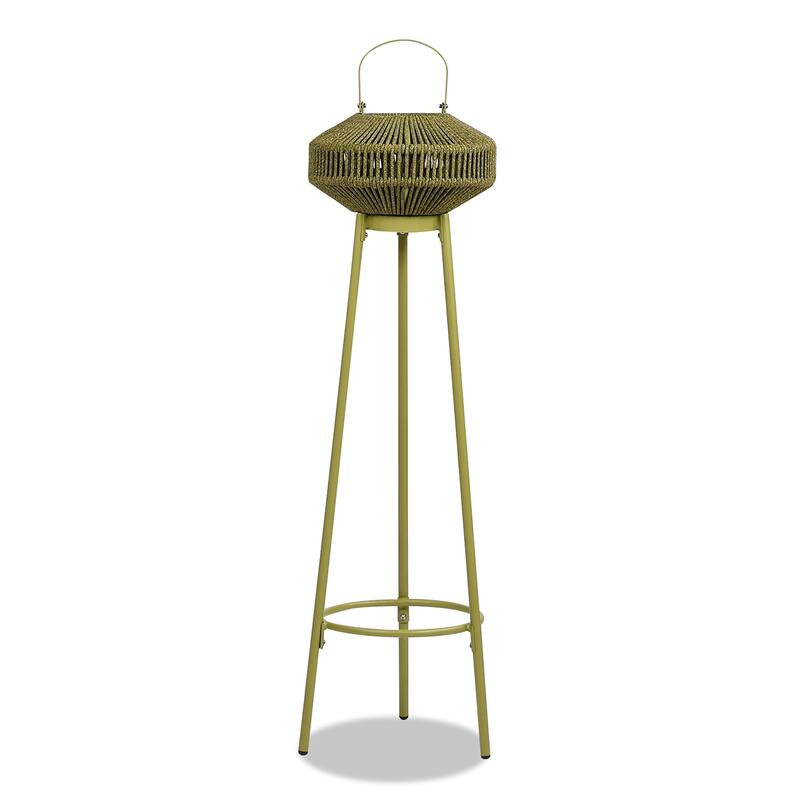 Nova Outdoor Patio Lantern with LED Light Bulb and Lantern Stand