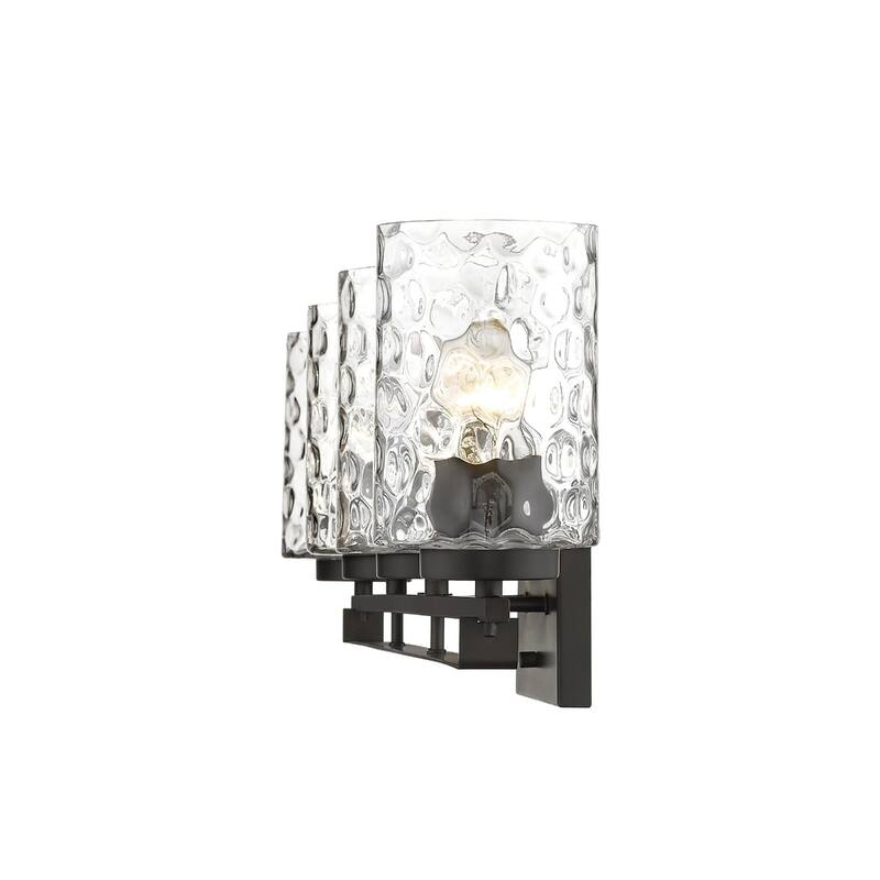 120 Voltage Transitional Flush Mount Vanity Light with Clear Glass Shade and Dimmable Hardwired Fixture