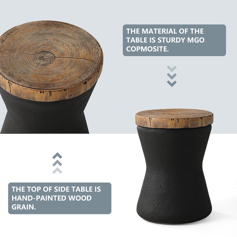 COSIEST Faux-Wood Top Side Table