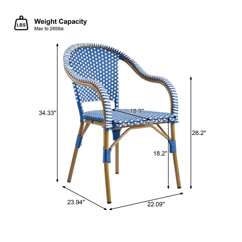 Christopher Knight Home - Iris 5-Piece Outdoor Dining Set with Four Woven Metal Frame Chairs and Acacia Wood Round Table