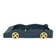 preview thumbnail 11 of 26, Playful Design Race Car-Shaped Full Size Platform Bed with Wheels,Sturdy Wood Construction and Storage Space