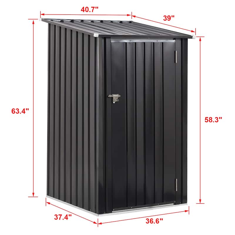 Outdoor Storage Shed, 3 x 3 FT Metal Steel