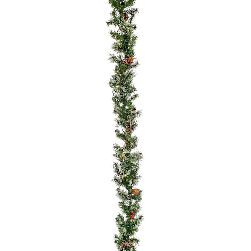 National Tree Company 9 ft. Glistening Pine Garland with Clear Lights - 9 ft