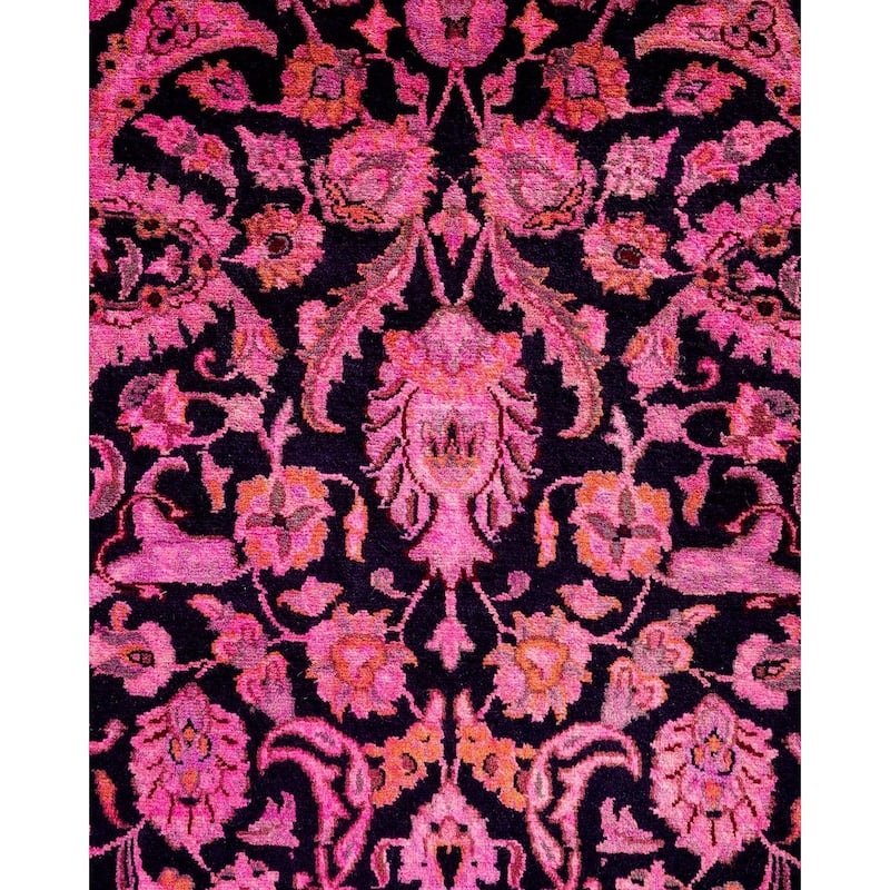 Overton Hand Knotted Wool Vintage Inspired Modern Contemporary Overdyed Pink Area Rug - 3' 1" x 5' 5"