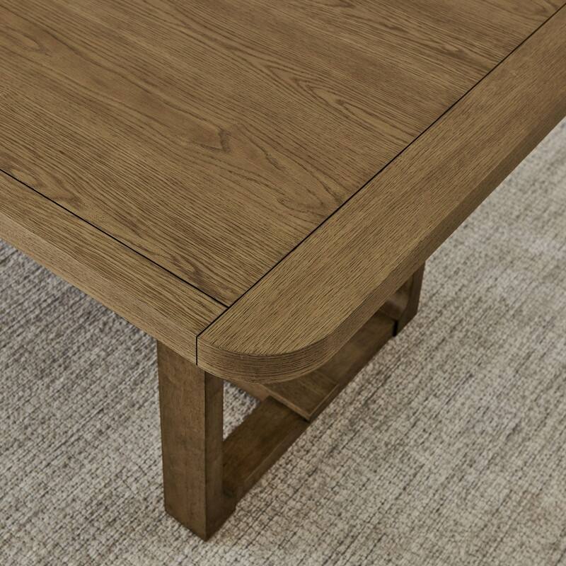 Darla 66"W Rectangular Walnut Oak Sled Dining Table - Walnut Oak