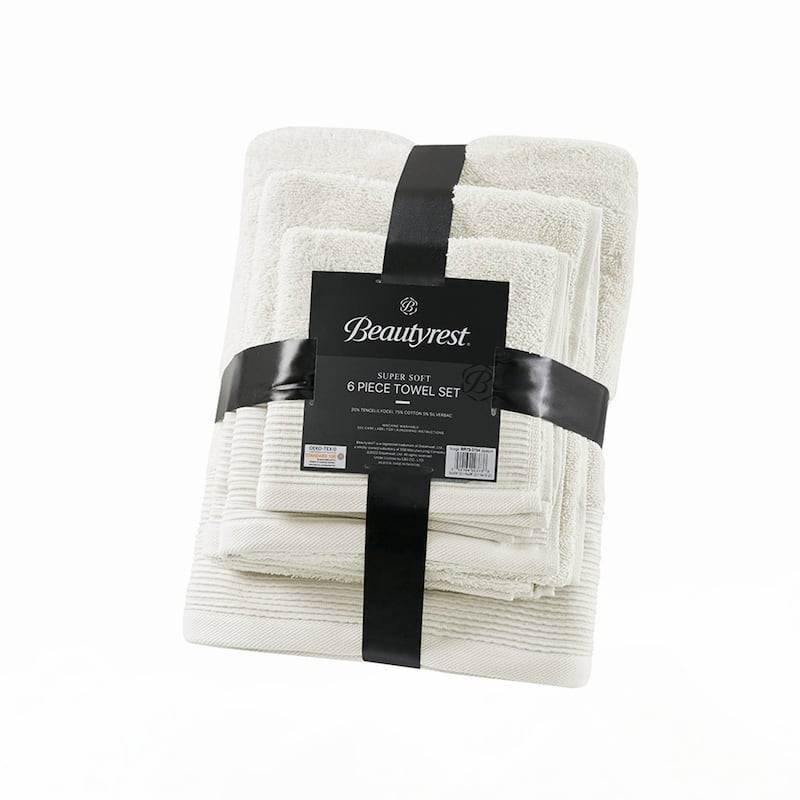 Cotton Tencel Blend Antimicrobial 6 Piece Towel Set