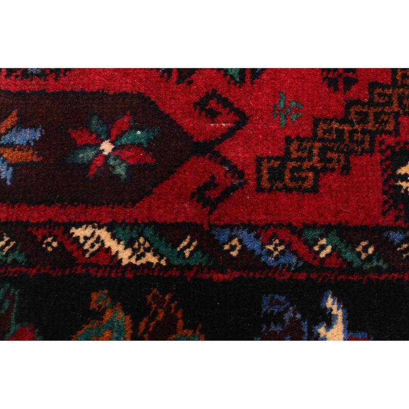 ECARPETGALLERY Hand-knotted Teimani Dark Red Wool Rug - 2'11 x 4'5