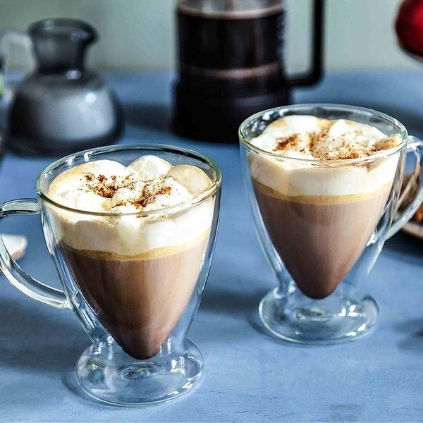 JoyJolt Declan Irish Double Wall Insulated Mugs, 15 Oz Set of Two Latte Glasses. Opens flyout.