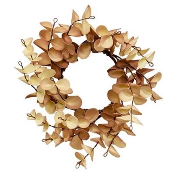 Light Fall Ombre Eucalyptus Leaf Candle Ring 3"D Bed Bath & Beyond