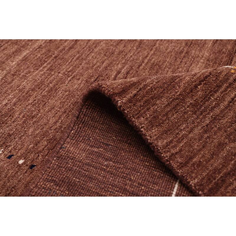 ECARPETGALLERY Hand Loomed Kashkuli Gabbeh Brown Wool Rug - 4'10 x 7'10