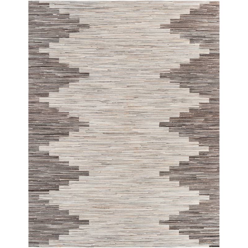 Mekaisto Handmade Modern Lodge Hair on Hide Area Rug