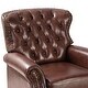 preview thumbnail 10 of 45, HULALA HOME Genuine Leather Nailhead Trim Pushback Recliner with Rolled Arms