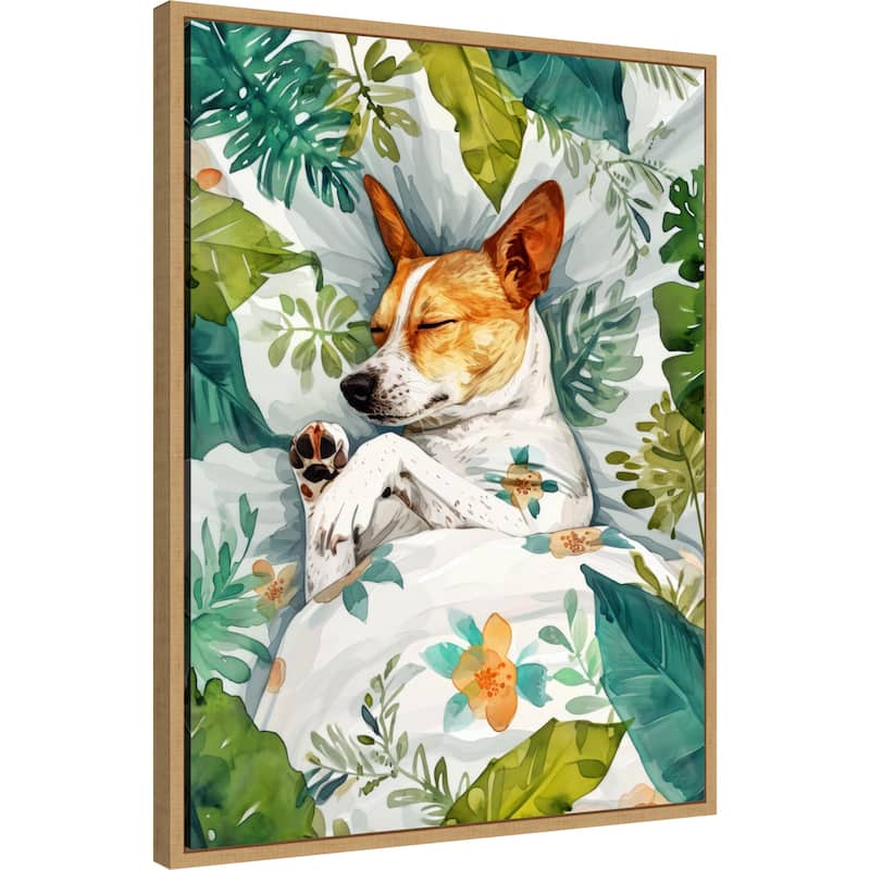 Dogs Life Jungle by Justyna Jaszke Framed Canvas Wall Art