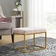 preview thumbnail 42 of 74, Upholstered Tufted Velvet Ottoman, Modern End of Bed Bench with Golden Metal Frame, Entryway Footrest Stool White