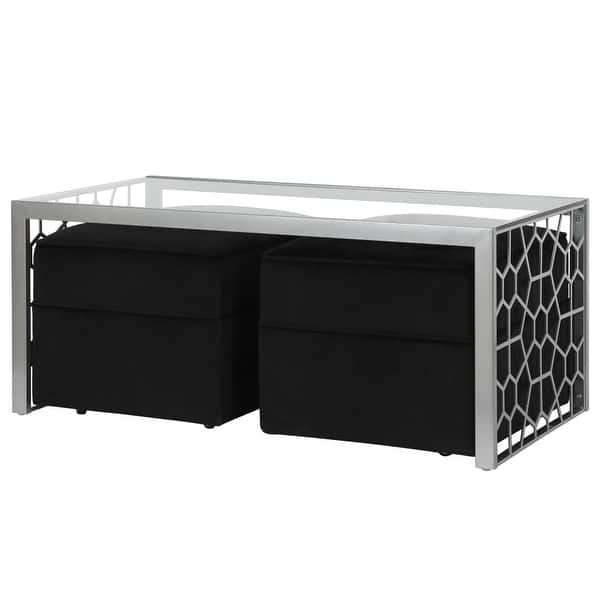 Cosmoliving By Cosmopolitan Juliette Glass Top Coffee Table On Sale Overstock 26057083 Brass
