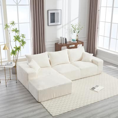 Stylish L-Shaped Sofa,Soft Fabric,Deep Seat and No Assembly