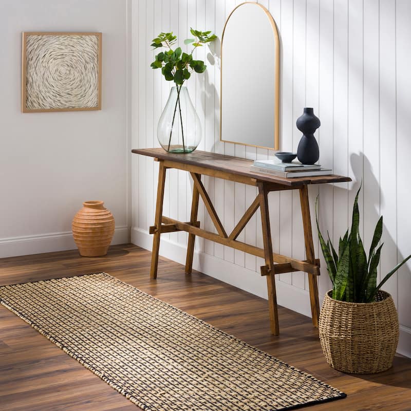 Livabliss Casual Jasmine Dots Area Rug - 2'6" x 8' - Black/Beige