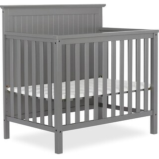 Dream On Me Ava 4-in-1 Convertible Mini Crib Steel Grey