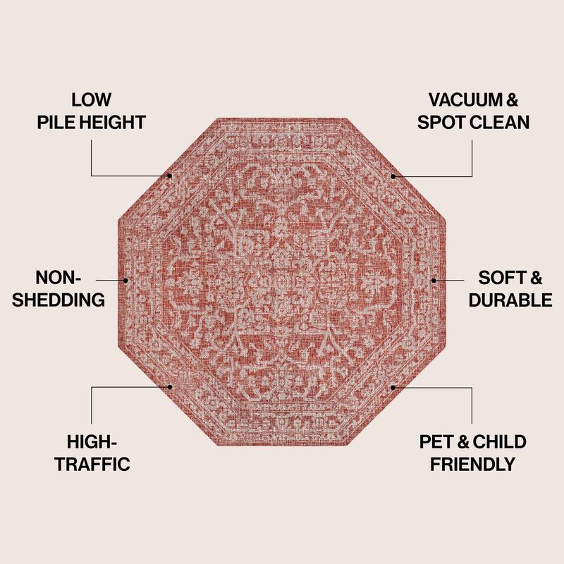 JONATHAN Y Medallion Textured Weave Indoor/Outdoor Area Rug