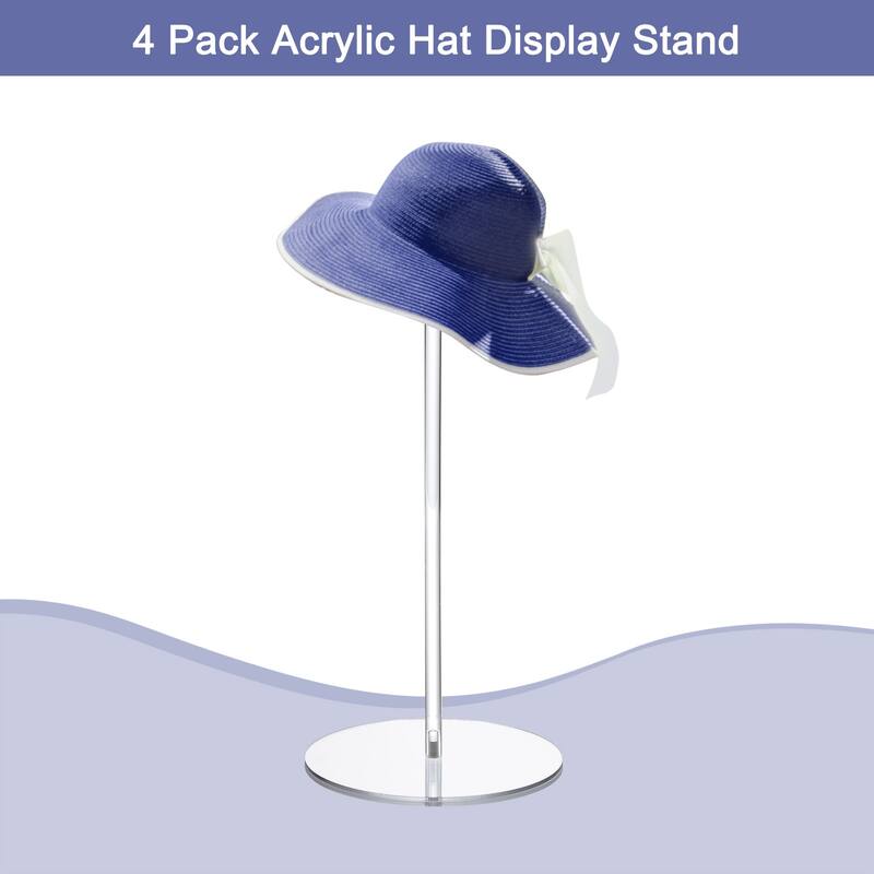 Acrylic Hat Display Stand 4 Pack 12 Inch Round Stand - Clear