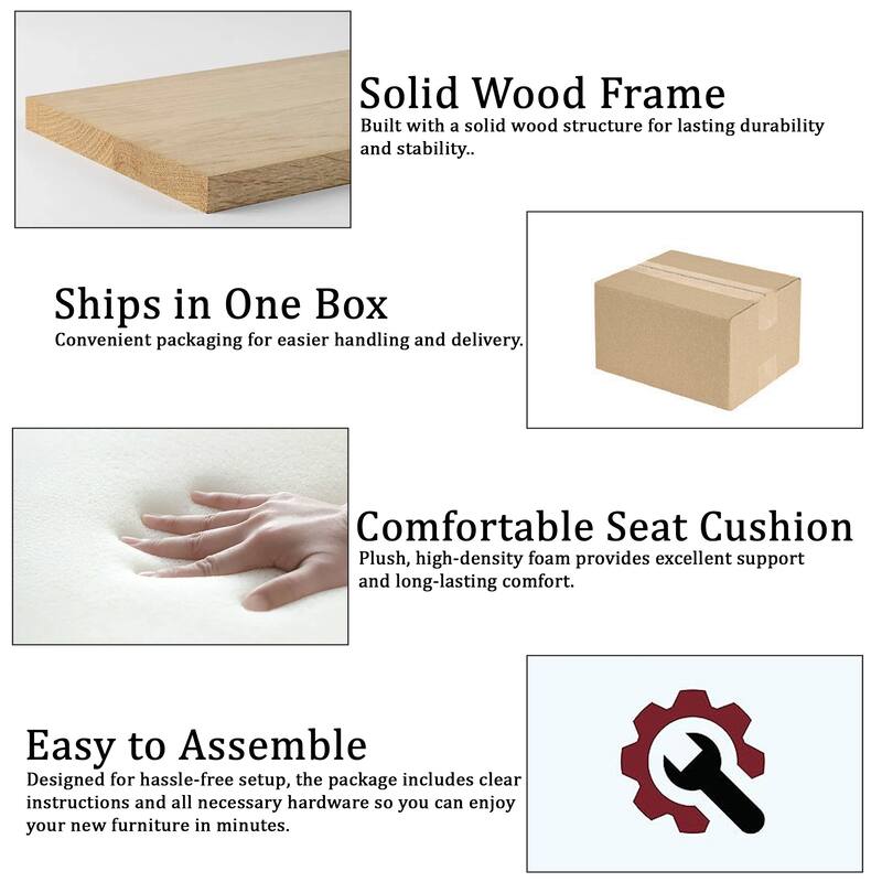 CraftPorch 6-Pieces Contemporary Clean-Line Linen Upholstered