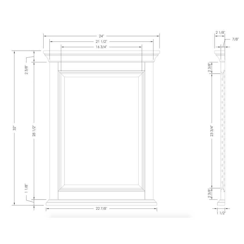 KitchenBathCollection Newport 24-inch Wall Mirror