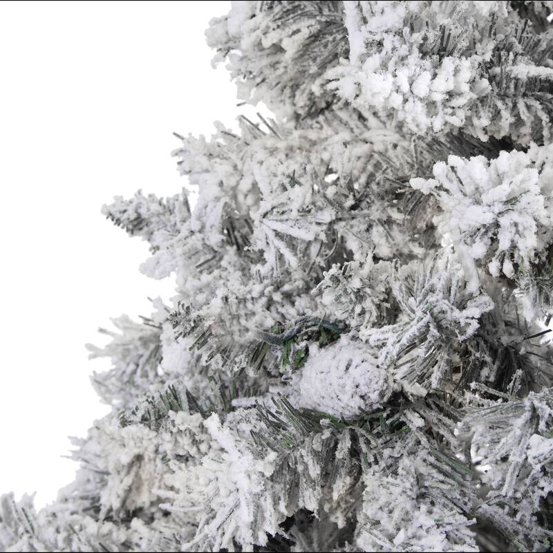 7' Flocked with White Pinecones Artificial Christmas Tree, Unlit - 7 Foot