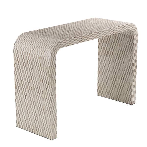 Cream Capiz Shell Handmade Mosaic Inlay Living Room Console Table - Bed ...