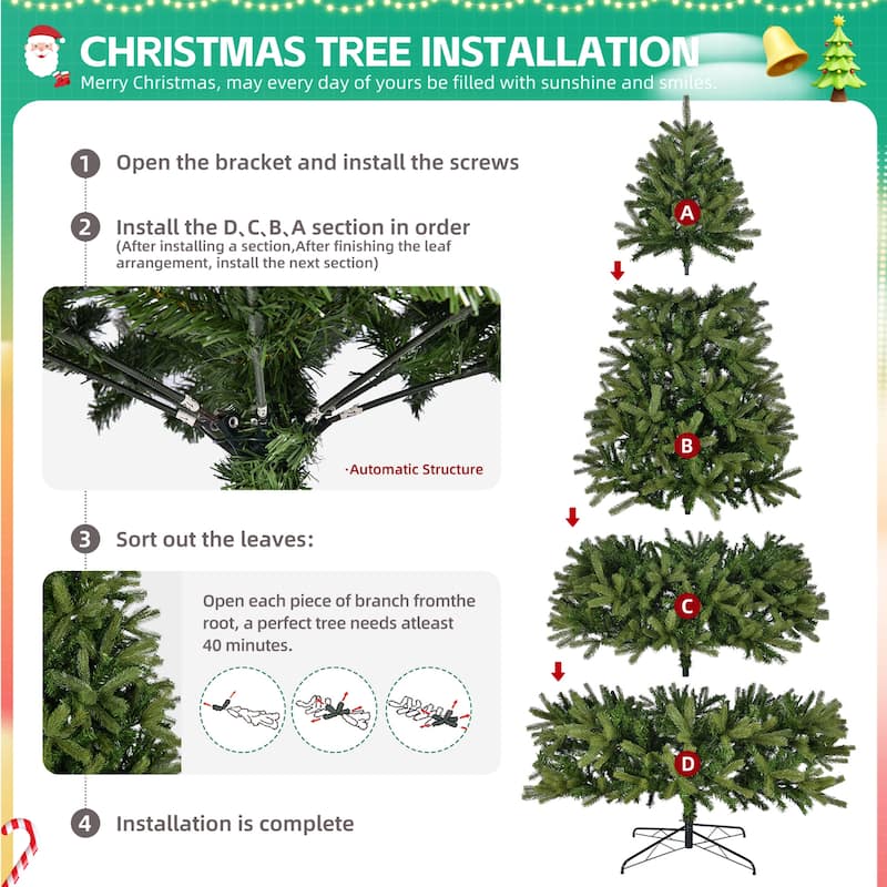 GDFStudio - Olivia Guide to a Grand 9ft Christmas Tree - Green
