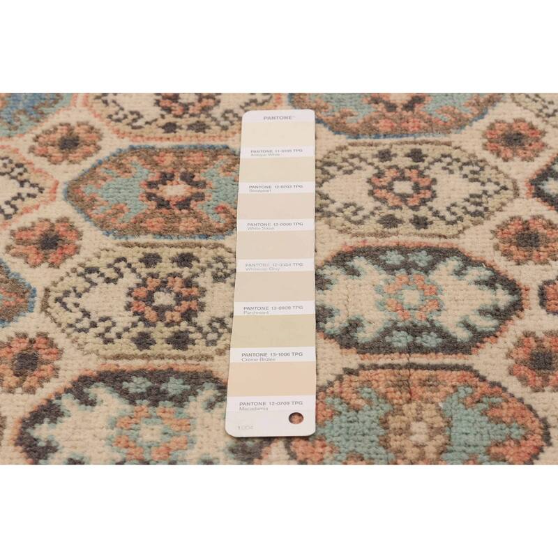 ECARPETGALLERY Hand-knotted Finest Ghazni Ivory Wool Rug - 6'6 x 9'4