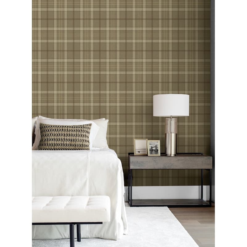NextWall Tailor Plaid Peel and Stick Wallpaper