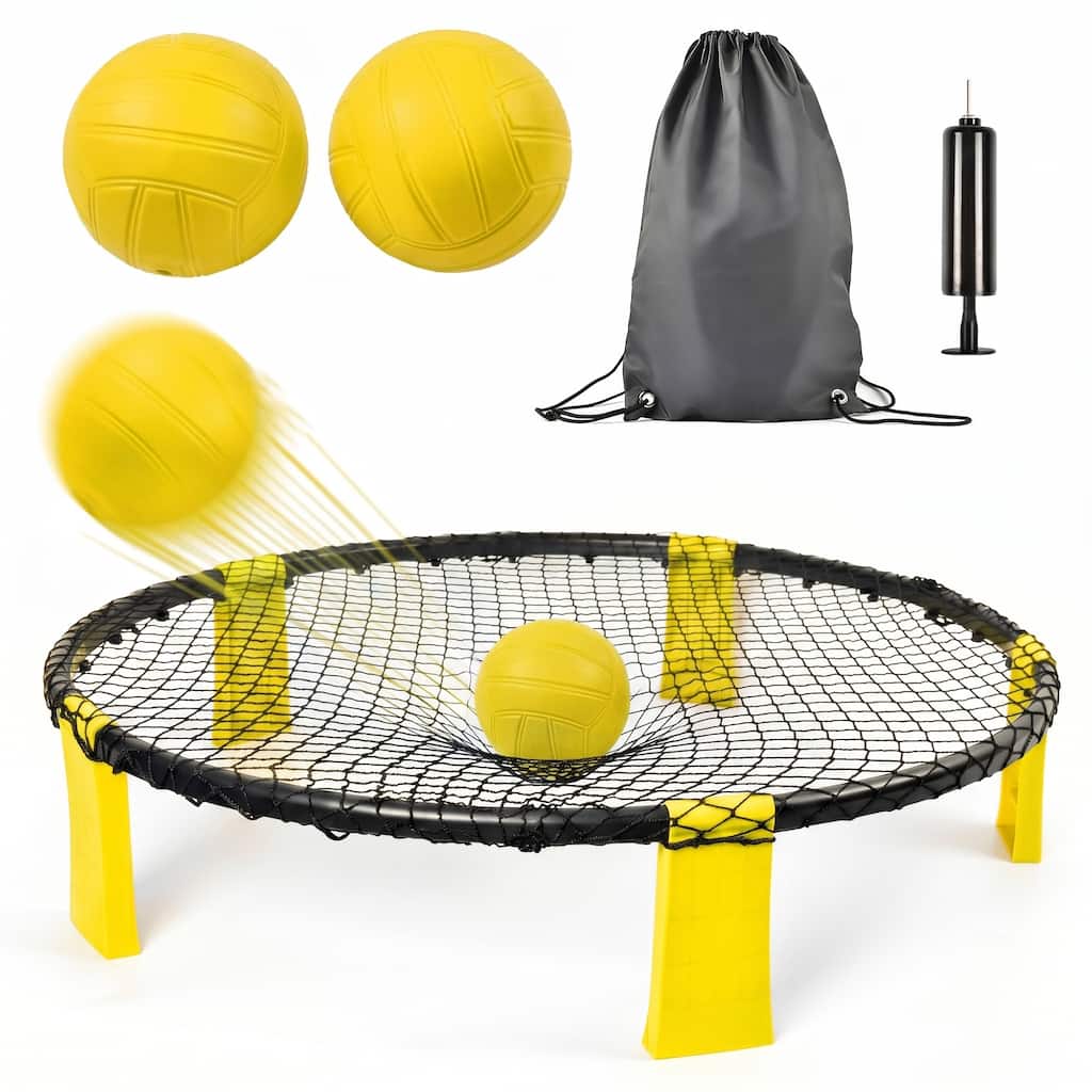 Outdoor Roundnet Portable Beach Game Set with 2 Balls Classic Family Entertainment - N/A