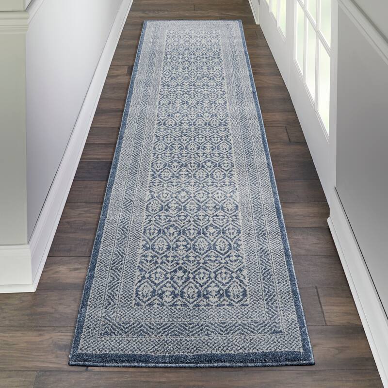 Carson Carrington Rantorp Royal Moroccan Blue/Grey Area Rug