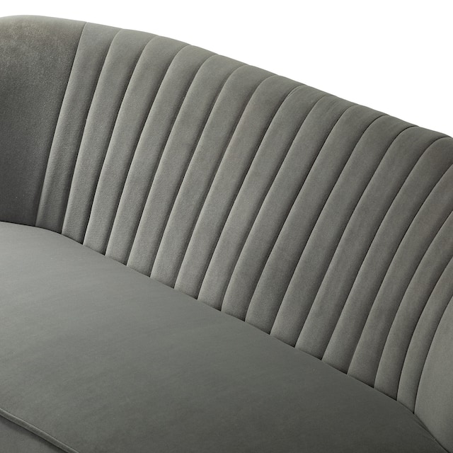HULALA HOME Monica Modern Velvet Tufted Loveseat with Metal Legs