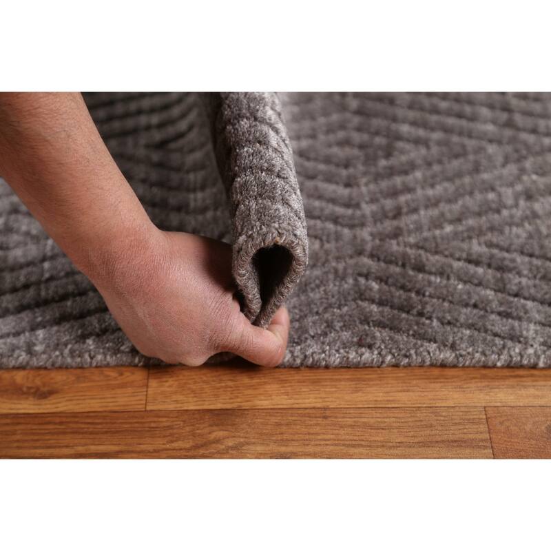 Brown Trellis Gabbeh Modern Area Rug Hand-knotted Wool Carpet - 5'5" x 7'7"