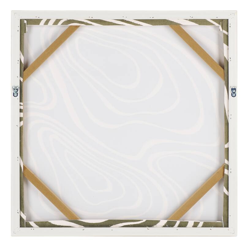 SAFAVIEH Home Oyster Bar 24-inch Ivory/Olive Green Framed Wall Art - Ivory/Olive Green