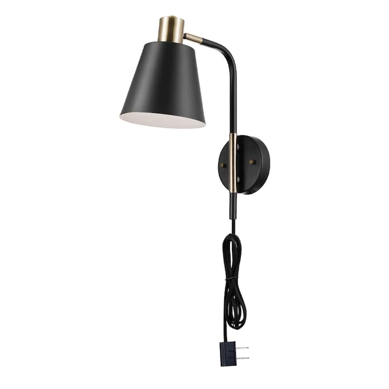 Bellevue GEWS12811 Draco Single Light 14" Tall Hardwired or Plug-In - Matte Black