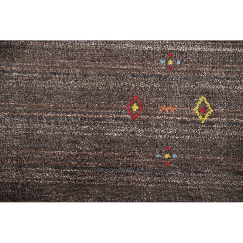 Hand Knotted Oriental 100% Wool Carpet Tribal Tribal Brown Gabbeh Area Rug - 8' 0'' X 4' 9''