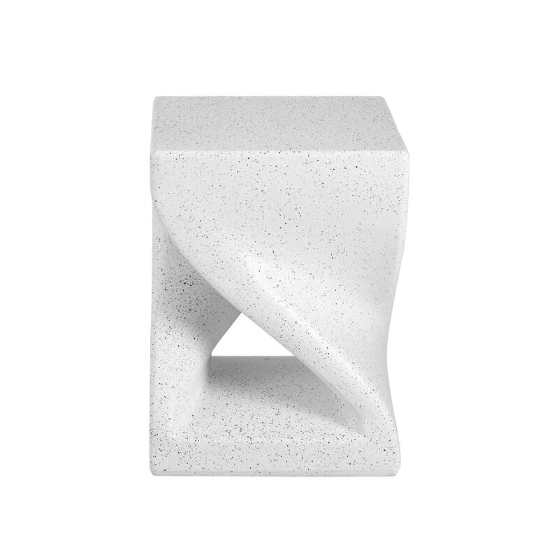 Christopher Knight Home - Modern 13.39'' Twisted Pedestal MGO Side Table for Indoor and Outdoor Use - 13.39"W/White Marble