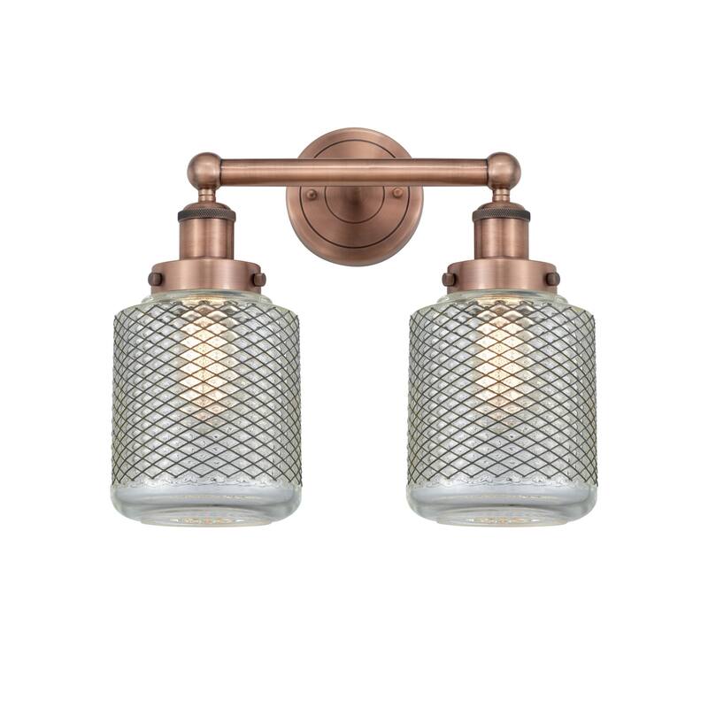 Innovations Lighting 616-2W-12-15 Stanton Vanity Stanton 2 Light 15" - Antique Copper / Clear Wire Mesh