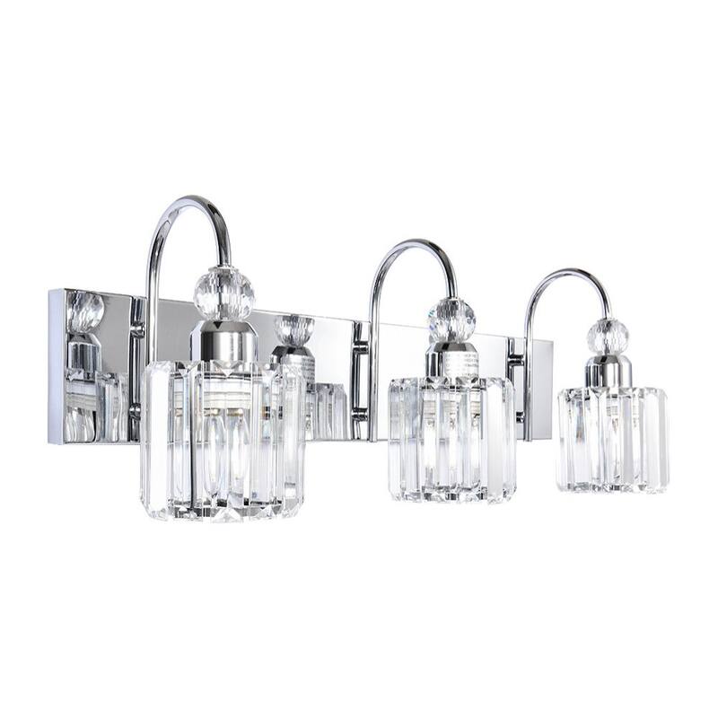 Dimmable Vanity Light With Crystal Accent
