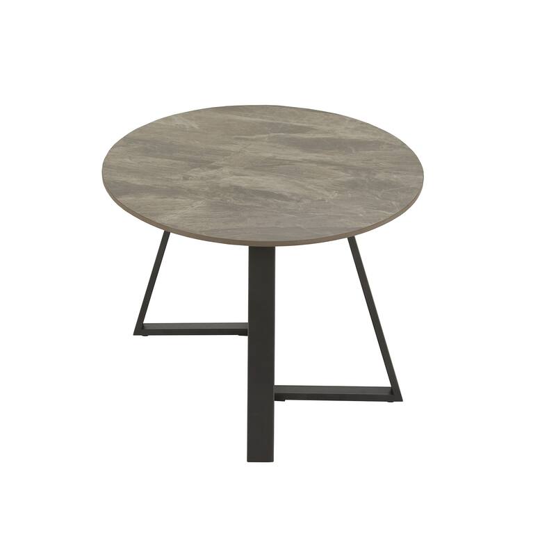 Jurmala Glossy Sintered Stone with Grey Metal Base Tables by iNSPIRE Q Modern