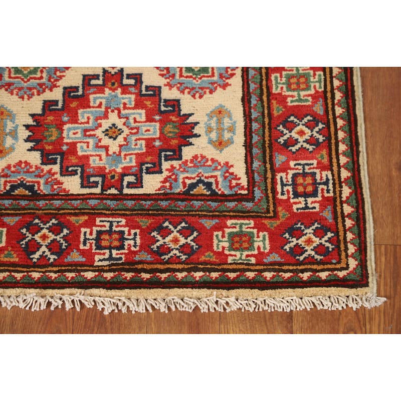 Kazak Oriental Rug Hand-Knotted Wool Carpet - 2'0"x 3'0"
