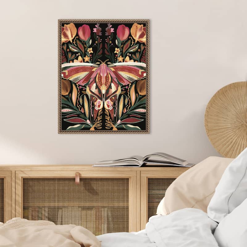 Moth Abstract by Josie George Framed Canvas Wall Art