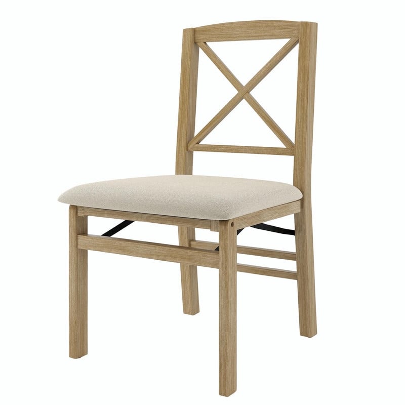 X-Back Scandinavian Dining Chairs, Set of 2 Upholstered Wooden Chairs for Kitchen, Dining Room