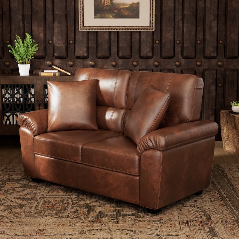 Morden Fort 3-Piece Faux Leather Sofa Set | Space-Saving Living Room Furniture