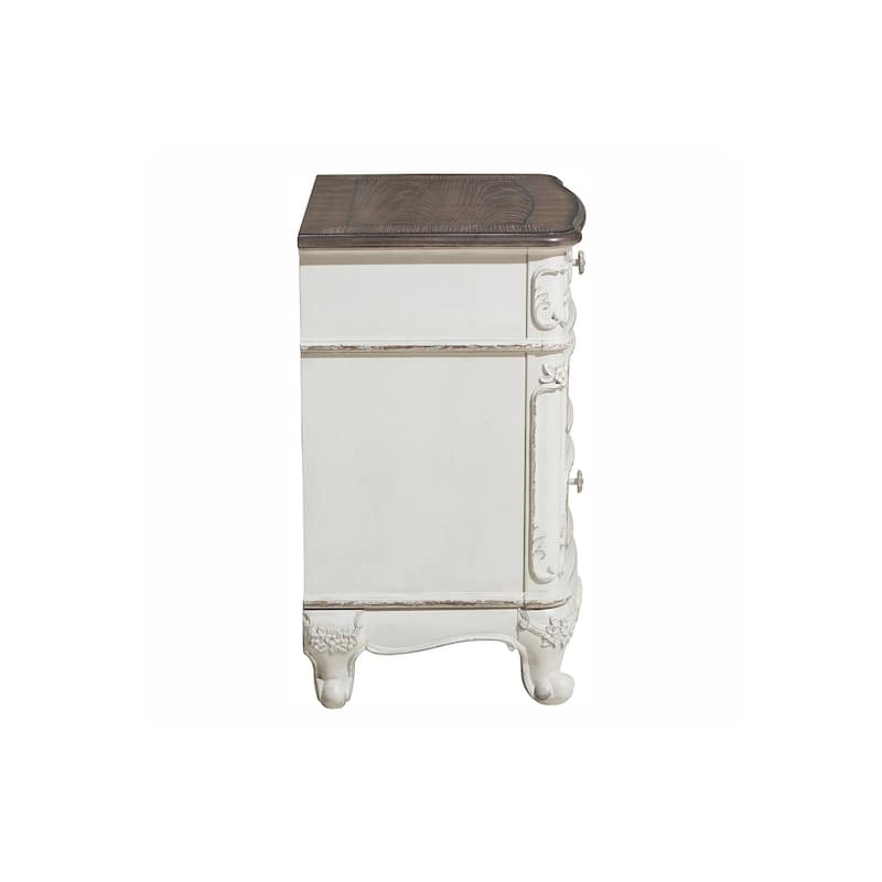 Merry 4 Piece Antique White Traditional Panel Bedroom Set